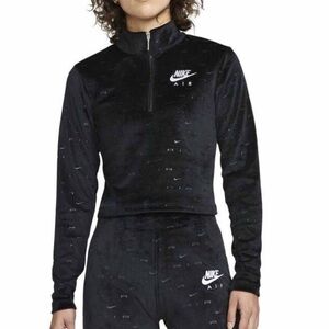 Nike Women's Black Half-Zip Cropped Sweatshirt